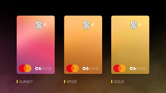 Outras três opções de cores do cartão. Créditos: Divulgação/C6 Bank