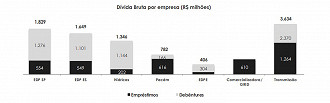 Dívida bruta por empresa. Créditos: Reprodução/EDP