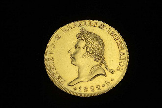 Peça da coroação de D. Pedro, uma das mais raras na numismática brasileira. Créditos: Divulgação/Banco Central