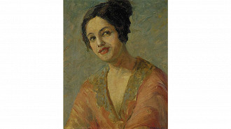 Tarsila do Amaral - Autorretrato com vestido laranja, óleo sobre tela, 1921. Créditos: Divulgação/Banco Central