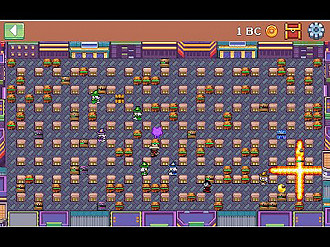 Imagem da tela de jogo e do ambiente onde os personagens fazem sua mineração. Créditos: Divulgação/Bitcoiner TV