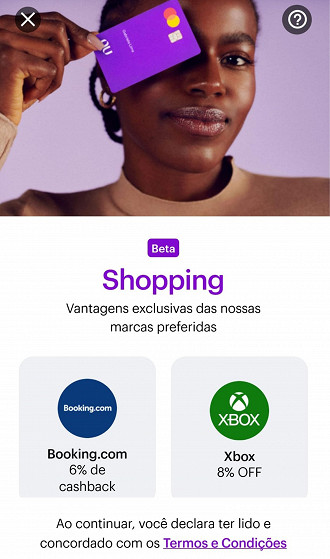 A lista de lojas parceiras vai abrir e basta selecionar aquela em que você deseja fazer compras. Créditos: Reprodução/Nubank