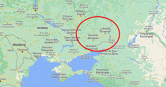 Região sob ataque atualmente na Ucrânia. Créditos: Poupar Dinheiro/Maps