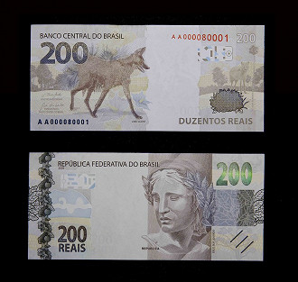 Frente e verso da nota de R$ 200 liberada pelo Banco Central.
