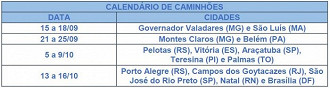 Entre setembro e outubro, os caminhões do Você no Azul passarão por 11 estados.