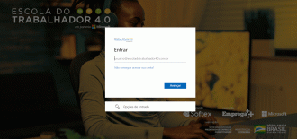 Para fazer login da Escola do Trabalhador, deve-se usar o endereço novo gerado após o cadastro que é enviado no e-mail pessoal do usuário.