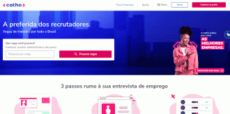 Catho possui uma categoria de vagas destinadas aos jovens que estão buscando o primeiro emprego.  - Créditos: Reprodução/Catho.