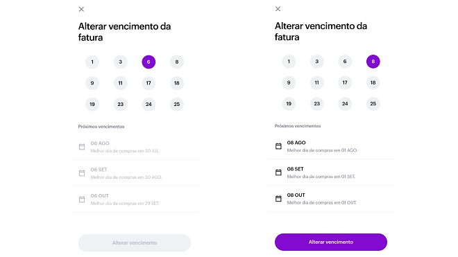 Nubank: como alterar a data de vencimento do cartão de crédito?