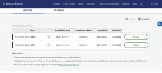 Créditos: Reprodução/Tesouro Direto