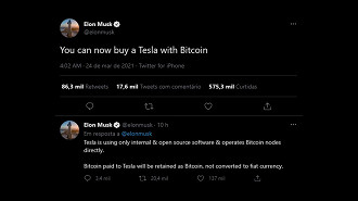 Post feito por Musk no dia 24 de março. Créditos: Reprodução/Elon Musk/Twitter