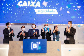 Evento realizado na estreia da Caixa Seguridade (CXSE3) na Bolsa de Valores de São Paulo - Imagem: B3.