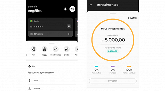 Toque no ícone investimentos. Créditos: Reprodução/C6 Bank