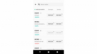 Escolha a ação em que você deseja investir. Créditos: Reprodução/C6 Bank