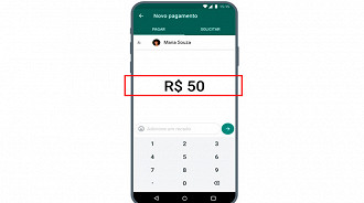 Digite o valor da transferência no whatsapp - Imagem: Divulgação