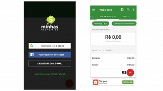 Acesso ao app Minhas Economias. Créditos: Reprodução/Minhas Economias